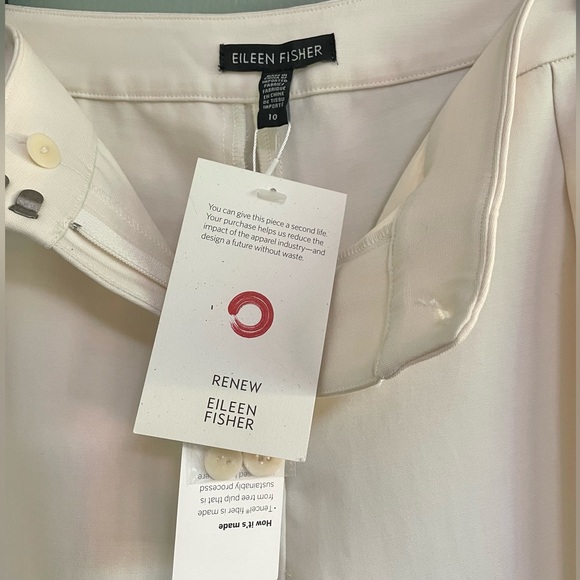 Eileen Fisher Slouchy Tencel Pants in Ivory - Picture 6 of 10